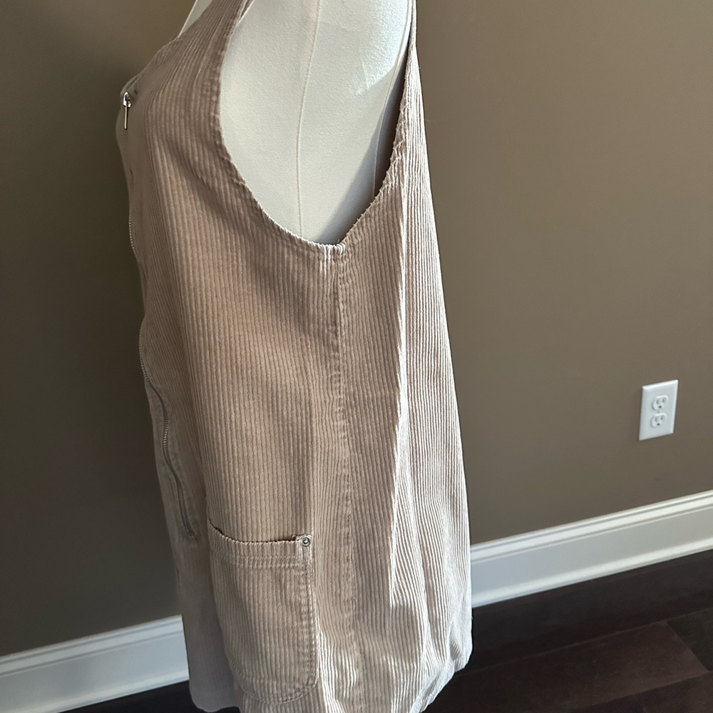 Vintage center aisle Tan Corduroy Zip-Front Dress Size L - Picture 5 of 7